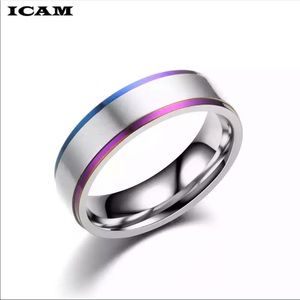 New Rainbow Colorful Pulsera Ring Stainless Steel